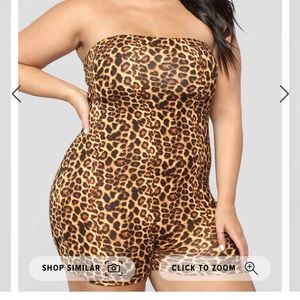 Fashion Nova- Buenos Aires Romper Cheetah Print